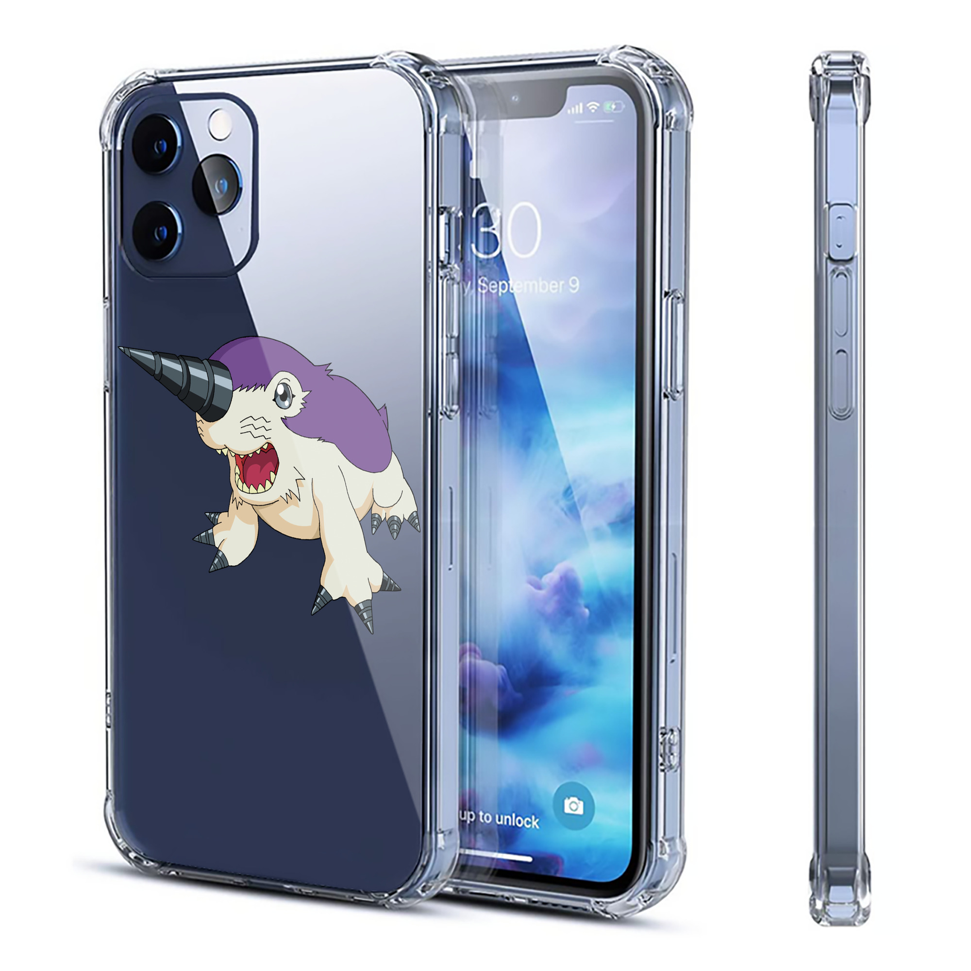 （画像用） Digimon デジタルモンスター/デジモン 【iPhone 12シリーズ対応】透明スマホケース（クリアソフトケース）